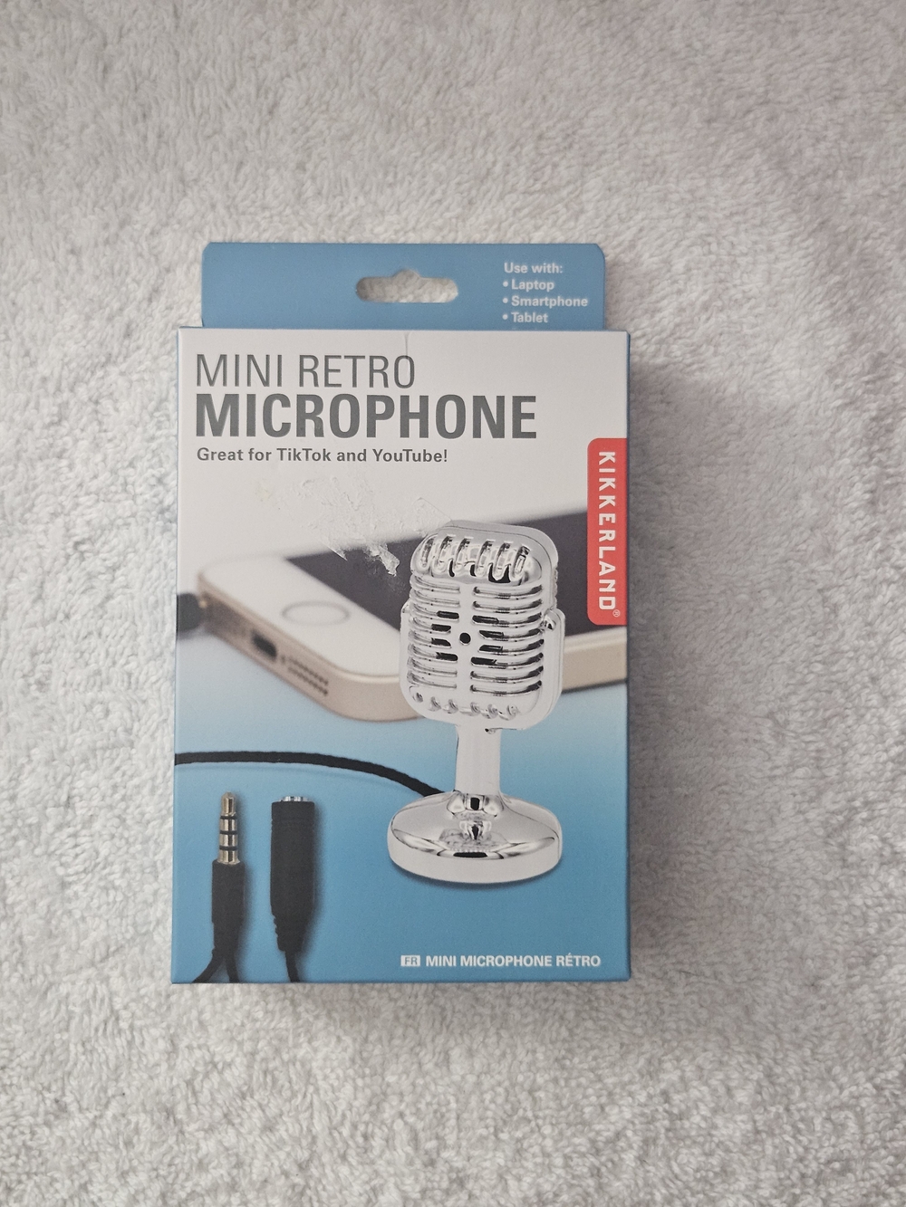 Kikkerland Mini Retro Microphone Portable Phone Laptop Tablet TikTok YouTube NEW